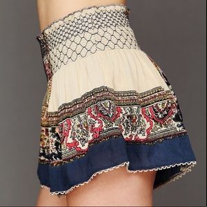 Free People Color Between Boarders Smocked Shorts
